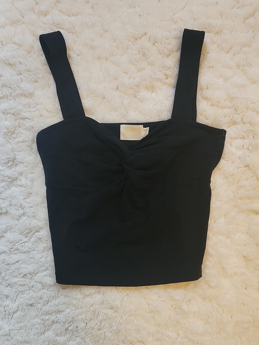Black Twist-Front Tank Top